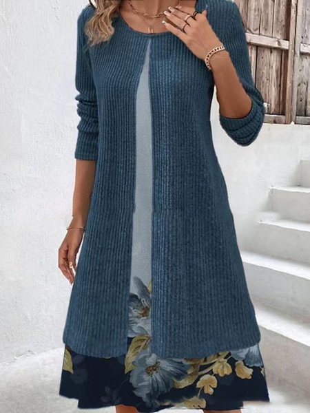 Women Floral Crew Neck Long Sleeve Comfy Casual Buttoned Midi Dress, Deep blue, Dresses
Women Floral Crew Neck Long Sleeve Comfy Casual Buttoned Midi Dress, Deep blue, Dresses