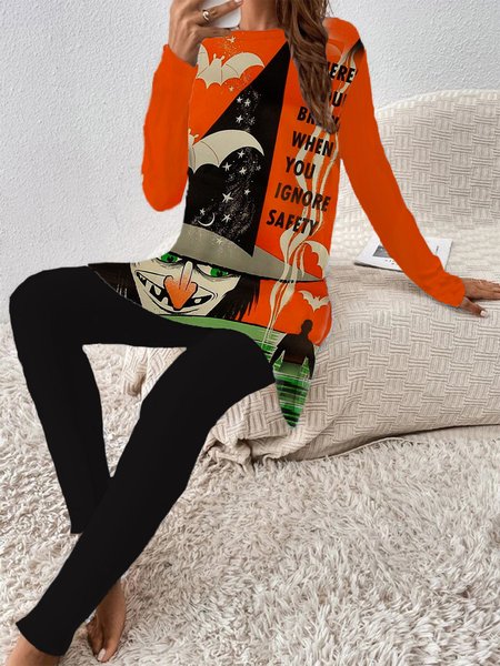 Women Halloween Crew Neck Long Sleeve Comfy Casual Top With Pants Two-Piece Set, Black, Sets
Women Halloween Crew Neck Long Sleeve Comfy Casual Top With Pants Two-Piece Set, Black, Sets
