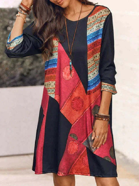 Women Geometric Shirt Collar Long Sleeve Comfy Casual Lace Midi Dress, Black, Dresses
Women Geometric Shirt Collar Long Sleeve Comfy Casual Lace Midi Dress, Black, Dresses