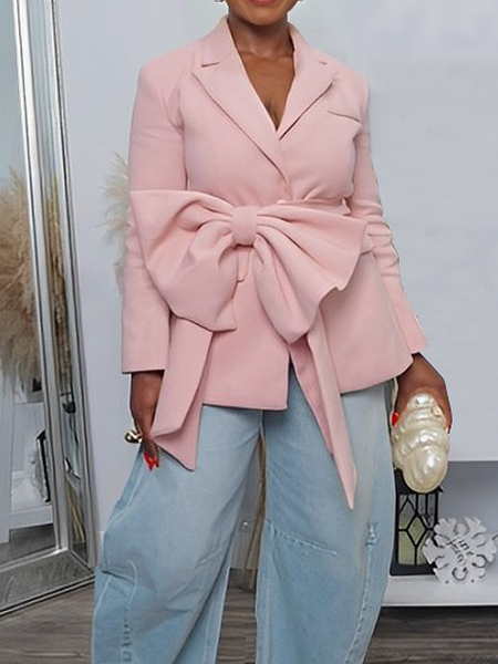 Regular Fit Urban Bow Regular Lapel Collar Long Sleeve Belt Sleeve Blazer, Pink, Blazers
Regular Fit Urban Bow Regular Lapel Collar Long Sleeve Belt Sleeve Blazer, Pink, Blazers