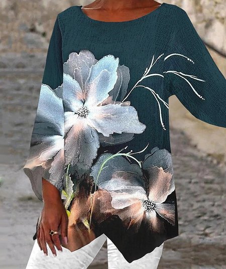 V Neck Long Sleeve Floral Regular Micro-Elasticity Loose Blouse For Women, Deep blue, Blouses
V Neck Long Sleeve Floral Regular Micro-Elasticity Loose Blouse For Women, Deep blue, Blouses