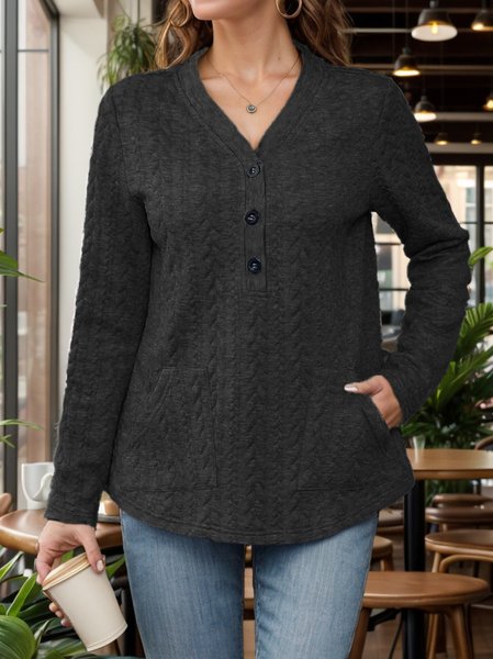 Women's V Neck Plain Casual Spring/Fall Long Sleeve Sweatshirt, Black, Sweatshirts & Hoodies
Women's V Neck Plain Casual Spring/Fall Long Sleeve Sweatshirt, Black, Sweatshirts & Hoodies