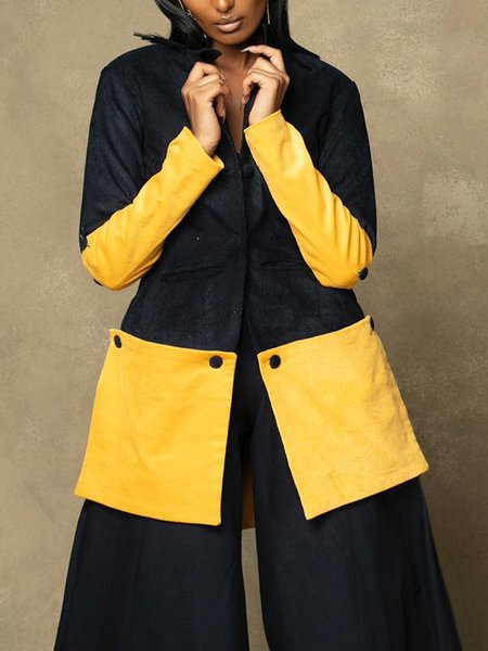 Color Block Shirt Collar Urban Split Joint Long Sleeve Shirt, Black-yellow, Blouses and Shirts
Color Block Shirt Collar Urban Split Joint Long Sleeve Shirt, Black-yellow, Blouses and Shirts