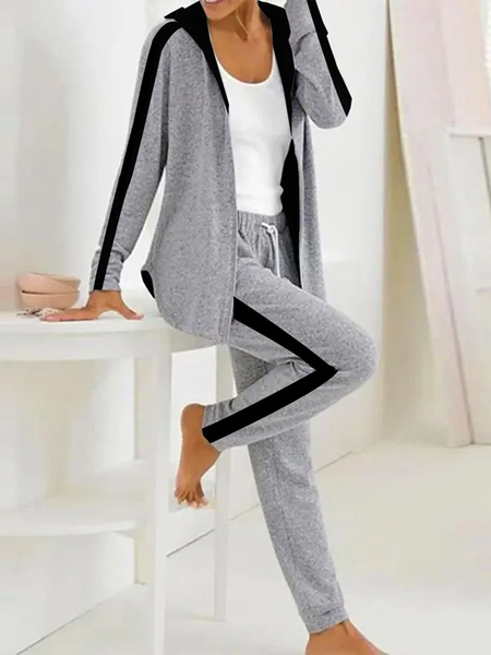Women Color Block Hoodie Long Sleeve Comfy Casual Coat With Pants Two-Piece Set, Gray, Sets
Women Color Block Hoodie Long Sleeve Comfy Casual Coat With Pants Two-Piece Set, Gray, Sets