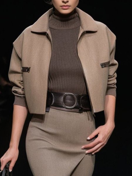 Pocket Stitching Shawl Collar Regular Sleeve Urban Plain Jacket, Deep khaki, Jackets
Pocket Stitching Shawl Collar Regular Sleeve Urban Plain Jacket, Deep khaki, Jackets