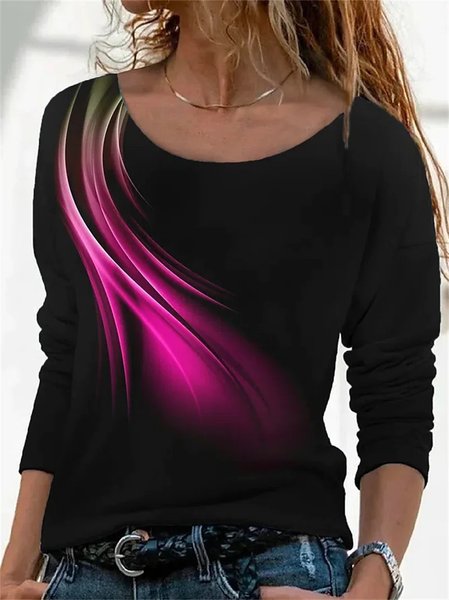 Women's Long Sleeve Tee T-shirt Spring/Fall Abstract Jersey Crew Neck Daily Going Out Casual Top, Purple, T-Shirts
Women's Long Sleeve Tee T-shirt Spring/Fall Abstract Jersey Crew Neck Daily Going Out Casual Top, Purple, T-Shirts