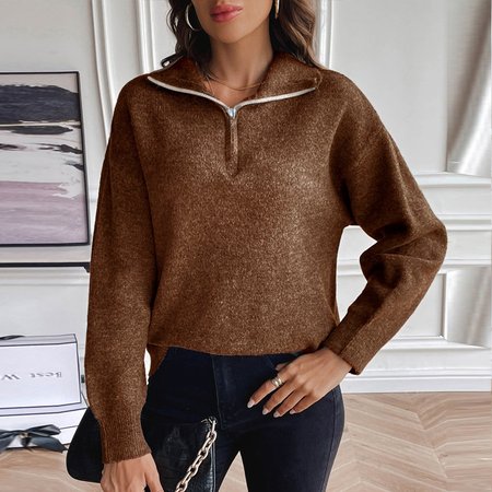 Women's Zipper Spring/Fall Plain Casual Long Sleeve Shawl Collar Wool/Knitting Sweater, Yellow, Sweaters
Women's Zipper Spring/Fall Plain Casual Long Sleeve Shawl Collar Wool/Knitting Sweater, Yellow, Sweaters