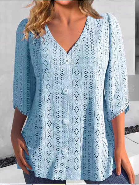 Crew Neck Long Sleeve Plain Regular Micro-Elasticity Loose Blouse For Women, Blue, Blouses
Crew Neck Long Sleeve Plain Regular Micro-Elasticity Loose Blouse For Women, Blue, Blouses