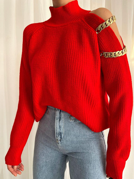 Medium Elasticity Turtleneck Long Sleeve Loose Regular Sleeve Urban Sweater, Red, Pullovers
Medium Elasticity Turtleneck Long Sleeve Loose Regular Sleeve Urban Sweater, Red, Pullovers