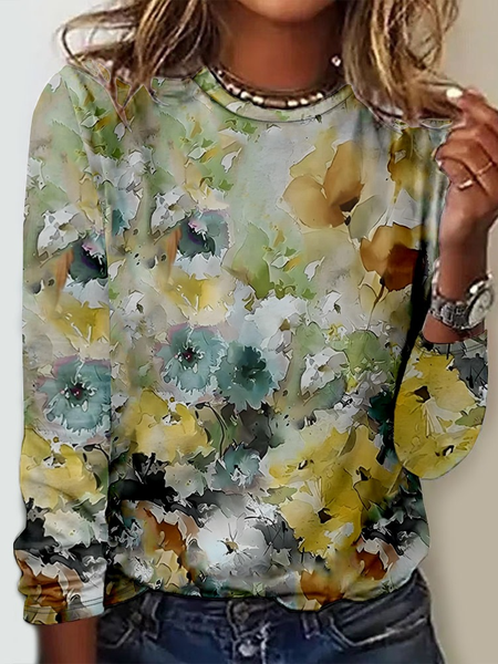 Women's Long Sleeve Tee T-shirt Spring/Fall Floral Jersey Crew Neck Daily Going Out Casual Top, Multicolor, T-Shirts
Women's Long Sleeve Tee T-shirt Spring/Fall Floral Jersey Crew Neck Daily Going Out Casual Top, Multicolor, T-Shirts