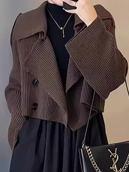 Medium Elasticity Loose Plain Lapel Collar Casual Regular Sleeve Long Sleeve Cardigan, Brown, Cardigans
Medium Elasticity Loose Plain Lapel Collar Casual Regular Sleeve Long Sleeve Cardigan, Brown, Cardigans