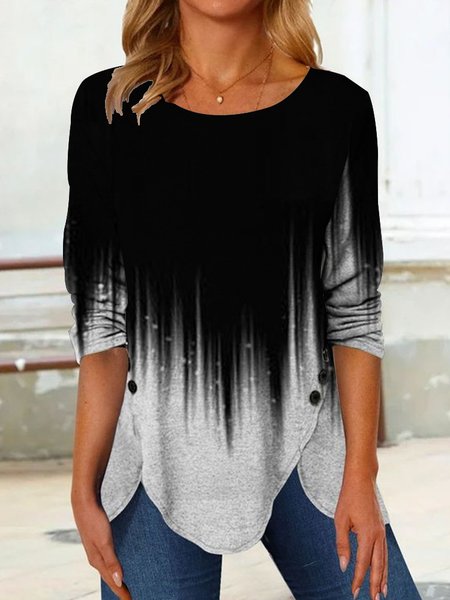 Crew Neck Long Sleeve Ombre Regular Micro-Elasticity Loose Blouse For Women, White, Blouses
Crew Neck Long Sleeve Ombre Regular Micro-Elasticity Loose Blouse For Women, White, Blouses