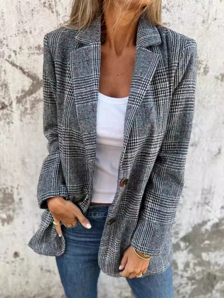 Women's Spring/Fall Outerwear Casual Buckle Plaid Long Sleeve Shawl Collar Jacket, Blue, Outerwear
Women's Spring/Fall Outerwear Casual Buckle Plaid Long Sleeve Shawl Collar Jacket, Blue, Outerwear