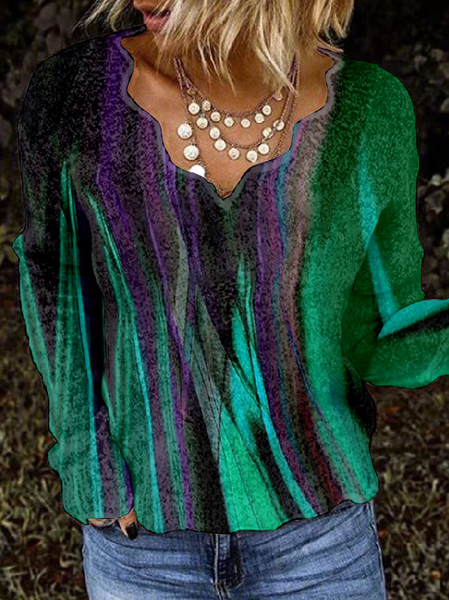 Crew Neck Long Sleeve Abstract Regular Micro-Elasticity Loose Blouse For Women, Green, Blouses
Crew Neck Long Sleeve Abstract Regular Micro-Elasticity Loose Blouse For Women, Green, Blouses