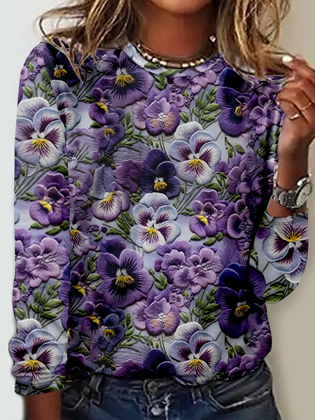 Women's Long Sleeve Blouse Spring/Fall Floral Crew Neck Daily Going Out Casual Top, Purple, Shirts
Women's Long Sleeve Blouse Spring/Fall Floral Crew Neck Daily Going Out Casual Top, Purple, Shirts