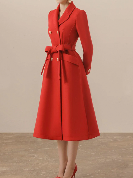 Regular Sleeve Elegant Lapel Collar Long Sleeve Plain Regular Fit Mid-long Coat Belt, Red, Coats
Regular Sleeve Elegant Lapel Collar Long Sleeve Plain Regular Fit Mid-long Coat Belt, Red, Coats