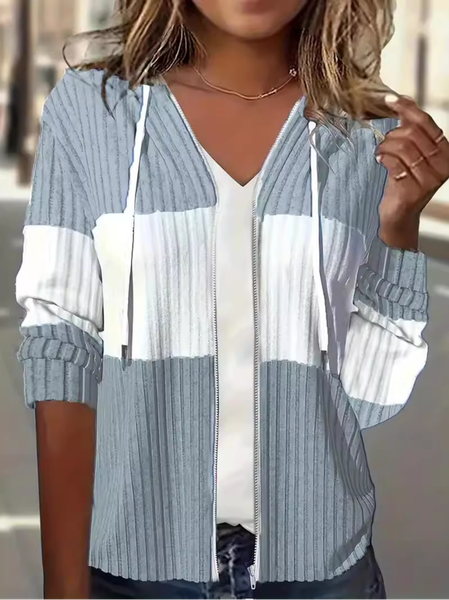 Women's Autumn Outerwear Casual Color Block Long Sleeve Hoodie Jacket, Blue, Jackets
Women's Autumn Outerwear Casual Color Block Long Sleeve Hoodie Jacket, Blue, Jackets