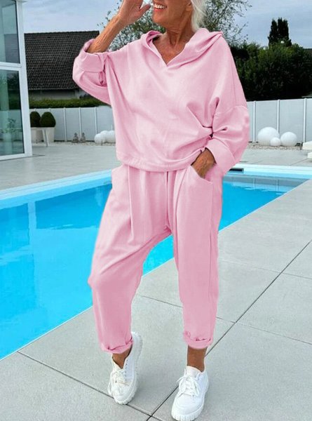 Women Plain Long Sleeve Comfy Casual Top With Pants Two-Piece Set, Pink, Sets
Women Plain Long Sleeve Comfy Casual Top With Pants Two-Piece Set, Pink, Sets