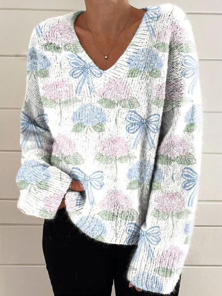Women Floral Long Sleeve Blouse Spring/Fall V Neck Daily Casual Top, Blue-white, Shirts
Women Floral Long Sleeve Blouse Spring/Fall V Neck Daily Casual Top, Blue-white, Shirts
