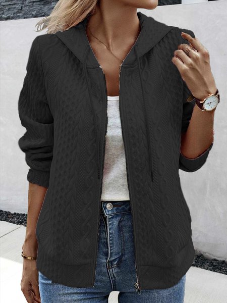 Women's Autumn Outerwear Casual Plain Long Sleeve Hoodie Jacket, Black, Jackets
Women's Autumn Outerwear Casual Plain Long Sleeve Hoodie Jacket, Black, Jackets