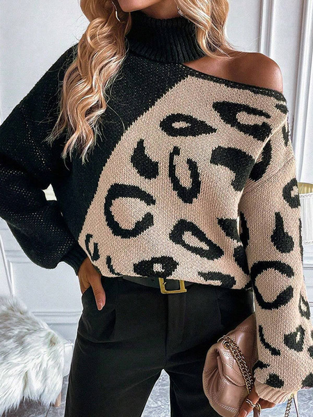 Women's Spring/Fall Color Block Casual Long Sleeve Turtleneck Yarn/Wool Yarn Sweater, Black, Sweaters
Women's Spring/Fall Color Block Casual Long Sleeve Turtleneck Yarn/Wool Yarn Sweater, Black, Sweaters