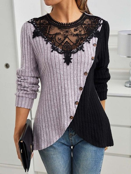 Women's Long Sleeve Blouse Spring/Fall Plain Lace Crew Neck Daily Going Out Casual Top, Pink, Shirts & Blouses
Women's Long Sleeve Blouse Spring/Fall Plain Lace Crew Neck Daily Going Out Casual Top, Pink, Shirts & Blouses