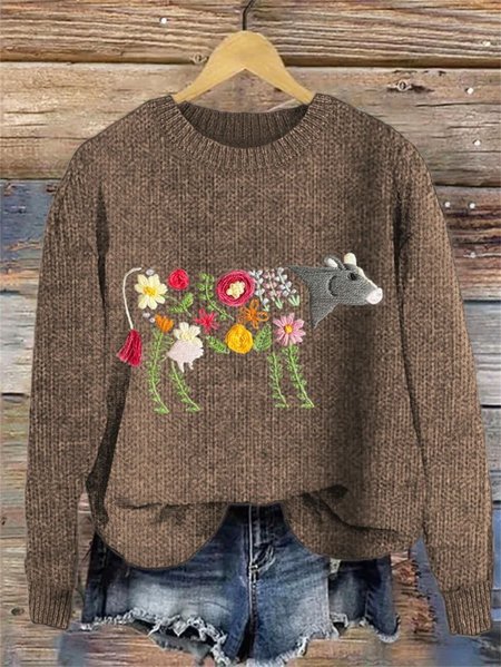 Women's Spring/Fall Floral Vintage Long Sleeve Crew Neck Cotton Sweater, Color6, Sweaters
Women's Spring/Fall Floral Vintage Long Sleeve Crew Neck Cotton Sweater, Color6, Sweaters