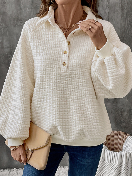Women's Shawl Collar Plain Buckle Casual Spring/Fall Long Sleeve Sweatshirt, Off white, Sweatshirts & Hoodies
Women's Shawl Collar Plain Buckle Casual Spring/Fall Long Sleeve Sweatshirt, Off white, Sweatshirts & Hoodies