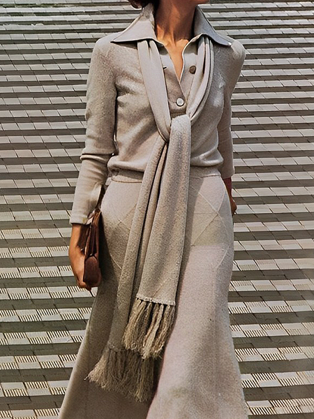 High Elasticity Regular Fit Urban Regular Sleeve Shirt Collar Long Sleeve Sweater With Scarf, As picture, Pullovers
High Elasticity Regular Fit Urban Regular Sleeve Shirt Collar Long Sleeve Sweater With Scarf, As picture, Pullovers