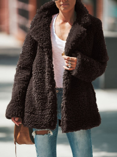 Women's Winter Outerwear Fluff/Granular Fleece Fabric Casual Plain Long Sleeve Lapel Collar Fleece Coat, Coffee, Outerwear
Women's Winter Outerwear Fluff/Granular Fleece Fabric Casual Plain Long Sleeve Lapel Collar Fleece Coat, Coffee, Outerwear