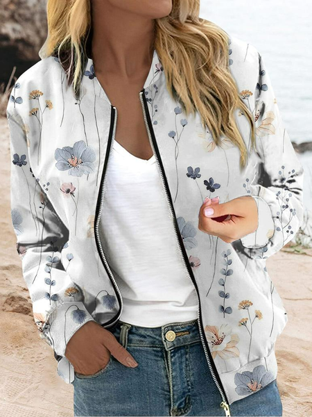 Women's Spring/Fall Outerwear Casual Zipper Floral Long Sleeve Wrap Jacket, Blue, Outerwear
Women's Spring/Fall Outerwear Casual Zipper Floral Long Sleeve Wrap Jacket, Blue, Outerwear