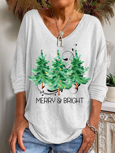 Women's Christmas Printed Casual Ladies V-Neck Loose Long-Sleeved T-Shirt, As picture, Long sleeves
Women's Christmas Printed Casual Ladies V-Neck Loose Long-Sleeved T-Shirt, As picture, Long sleeves