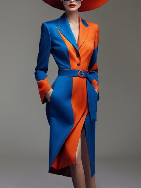 Regular Sleeve Regular Fit Urban Color Block Dress With Belt, As picture, Midi Dresses
Regular Sleeve Regular Fit Urban Color Block Dress With Belt, As picture, Midi Dresses