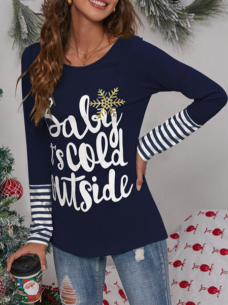 Crew Neck Long Sleeve Striped Regular Micro-Elasticity Loose Blouse For Women, Navy blue, Blouses
Crew Neck Long Sleeve Striped Regular Micro-Elasticity Loose Blouse For Women, Navy blue, Blouses