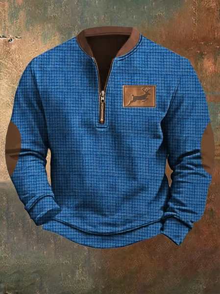Men's Zip-Up Half-Open Collar Polar Fleece Check Print Sweatshirt, Blue, Hoodies&Sweatshirts
Men's Zip-Up Half-Open Collar Polar Fleece Check Print Sweatshirt, Blue, Hoodies&Sweatshirts