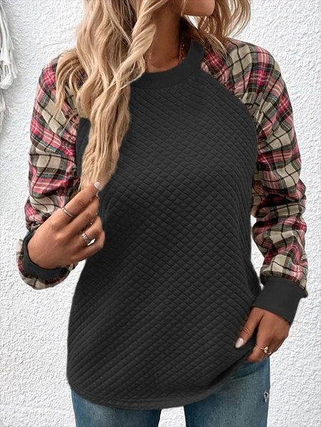 Women's Crew Neck Plaid Casual Spring/Fall Long Sleeve Sweatshirt, Black, Sweatshirts & Hoodies
Women's Crew Neck Plaid Casual Spring/Fall Long Sleeve Sweatshirt, Black, Sweatshirts & Hoodies