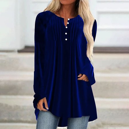 Women's Long Sleeve Blouse Spring/Fall Plain Jersey Crew Neck Daily Going Out Casual Top, Blue, Shirts
Women's Long Sleeve Blouse Spring/Fall Plain Jersey Crew Neck Daily Going Out Casual Top, Blue, Shirts