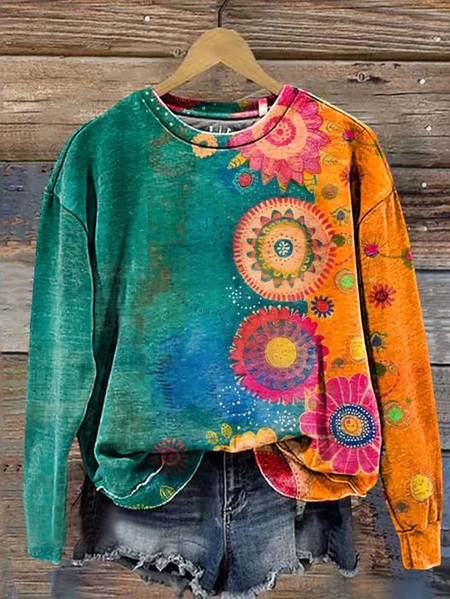 Women's Vintage Love And Peace Flower Art Print Pullover Sweatshirt, Green, Hoodies&Sweatshirts
Women's Vintage Love And Peace Flower Art Print Pullover Sweatshirt, Green, Hoodies&Sweatshirts