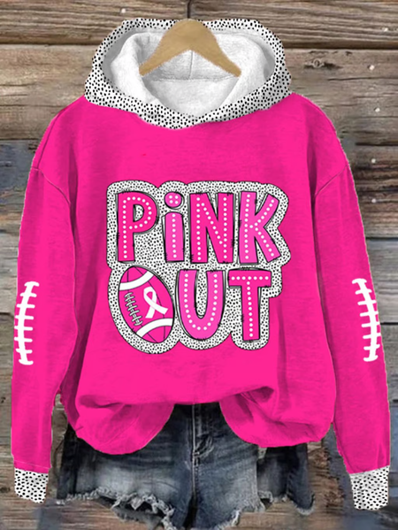Women's Pink Out Football Breast Cancer Print Hooded Sweatshirt, Rose red, Hoodies&Sweatshirts
Women's Pink Out Football Breast Cancer Print Hooded Sweatshirt, Rose red, Hoodies&Sweatshirts
