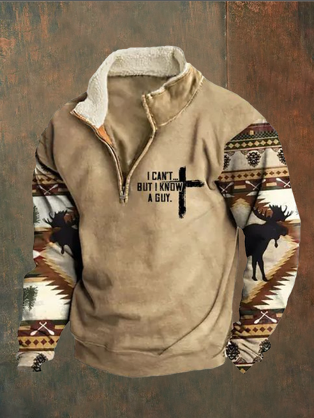Men's Retro Western Faith Print Zipper Half Collar Sweatshirt, As picture, Hoodies&Sweatshirts
Men's Retro Western Faith Print Zipper Half Collar Sweatshirt, As picture, Hoodies&Sweatshirts