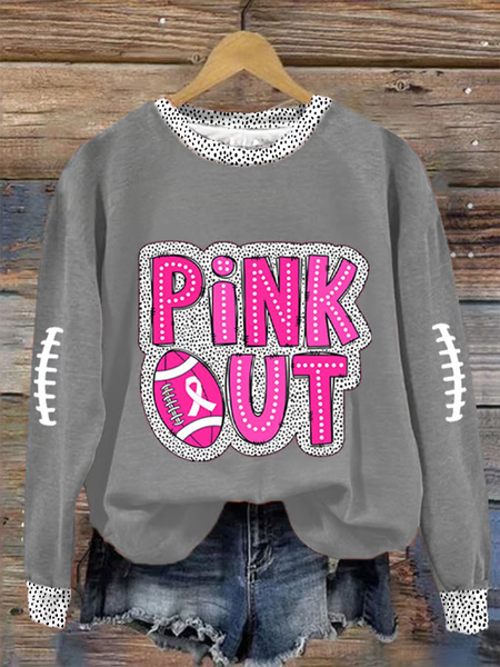 Women's Pink Out Football Breast Cancer Printed Sweatshirt, Gray, Hoodies&Sweatshirts
Women's Pink Out Football Breast Cancer Printed Sweatshirt, Gray, Hoodies&Sweatshirts