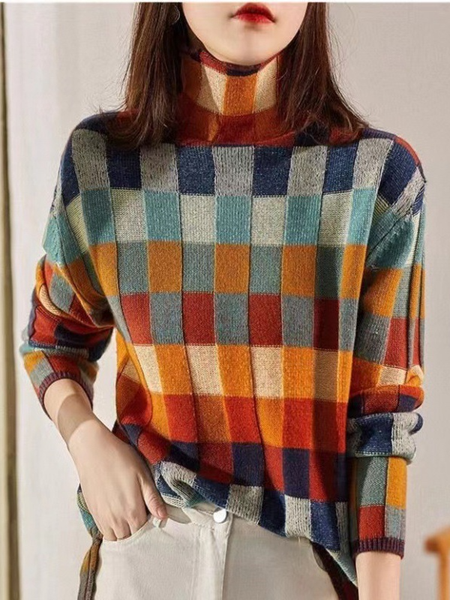 Women's Spring/Fall Geometric Casual Long Sleeve Crew Neck Yarn/Wool Yarn Sweater, Multicolor, Sweaters
Women's Spring/Fall Geometric Casual Long Sleeve Crew Neck Yarn/Wool Yarn Sweater, Multicolor, Sweaters