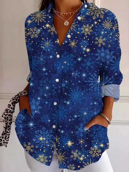 Shirt Collar Long Sleeve Geometric Lightweight Regular Fit Shirt For Women, Blue, Shirts
Shirt Collar Long Sleeve Geometric Lightweight Regular Fit Shirt For Women, Blue, Shirts
