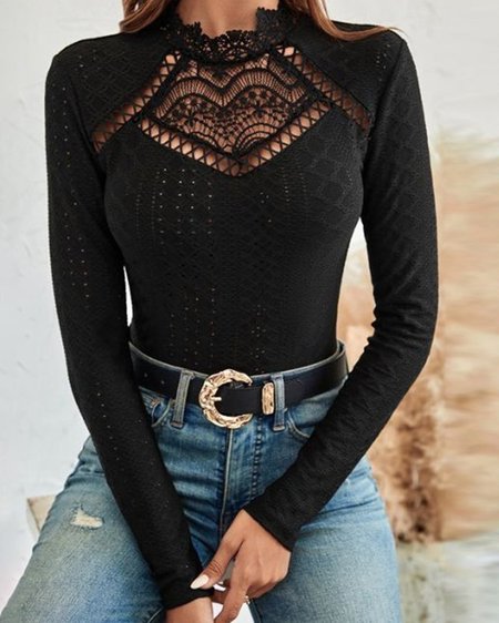 Crew Neck Long Sleeve Plain Regular Micro-Elasticity Loose Blouse For Women, Color2, T-shirts
Crew Neck Long Sleeve Plain Regular Micro-Elasticity Loose Blouse For Women, Color2, T-shirts