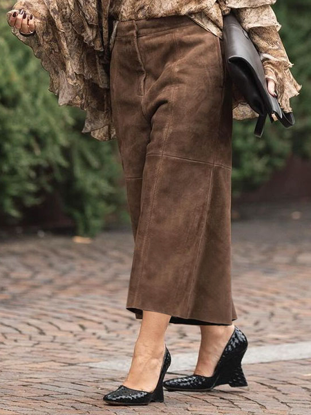 Loose Urban Plain Pu Faux Leather Low Waist Pants Straight pants, Brown, Leather Pants
Loose Urban Plain Pu Faux Leather Low Waist Pants Straight pants, Brown, Leather Pants