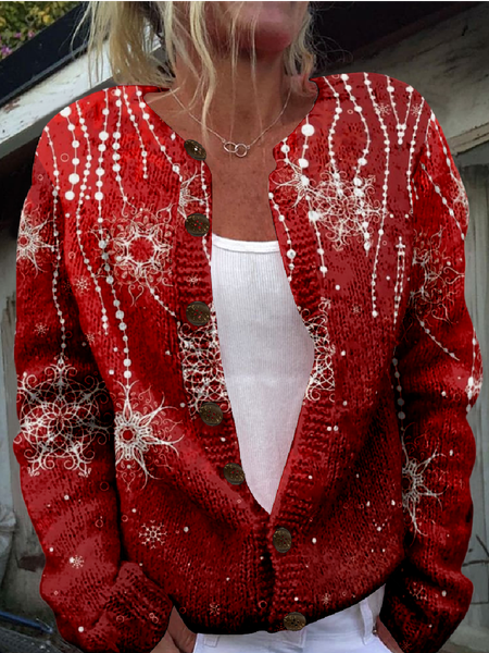 Women Knitted 3D Printing Long Sleeve Comfy Vintage Cardigan, As picture, Cardigans
Women Knitted 3D Printing Long Sleeve Comfy Vintage Cardigan, As picture, Cardigans