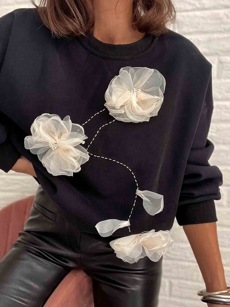 Floral Loose 3D Floral Raglan Sleeve Sweatshirt, Black, Hoodies and Sweatshirts
Floral Loose 3D Floral Raglan Sleeve Sweatshirt, Black, Hoodies and Sweatshirts
