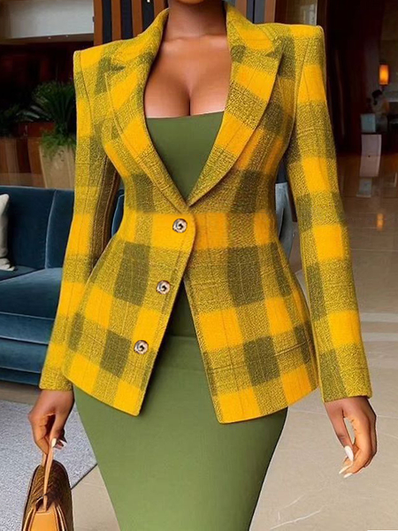 Regular Fit Elegant Regular Lapel Collar Sleeve Long Sleeve Blazer, Yellow, Blazers
Regular Fit Elegant Regular Lapel Collar Sleeve Long Sleeve Blazer, Yellow, Blazers