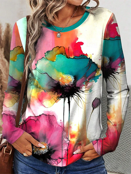 Women's Long Sleeve Tee T-shirt Spring/Fall Floral Printing Jersey Crew Neck Daily Going Out Casual Top, Multicolor, T-Shirts
Women's Long Sleeve Tee T-shirt Spring/Fall Floral Printing Jersey Crew Neck Daily Going Out Casual Top, Multicolor, T-Shirts