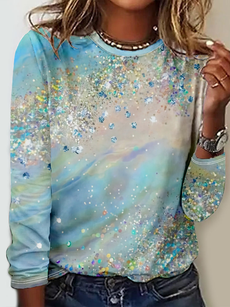 Women's Long Sleeve Tee T-shirt Spring/Fall Geometric Jersey Crew Neck Daily Going Out Casual Top, Blue, T-Shirts
Women's Long Sleeve Tee T-shirt Spring/Fall Geometric Jersey Crew Neck Daily Going Out Casual Top, Blue, T-Shirts